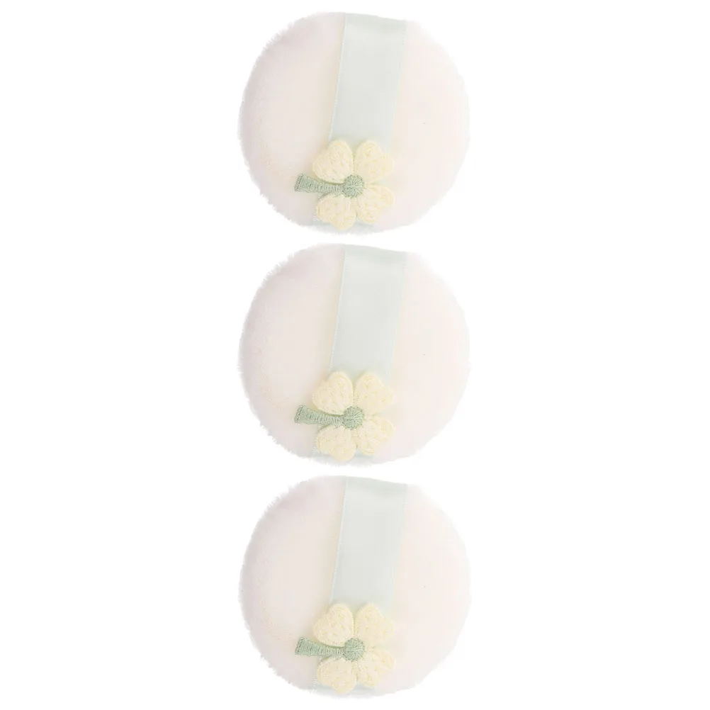 

3 Pcs Compact Soft Velvet Washable Foundation Applicator Round Loose Powder Applicator Puff Makeup Puff Cosmetics Loose Powder