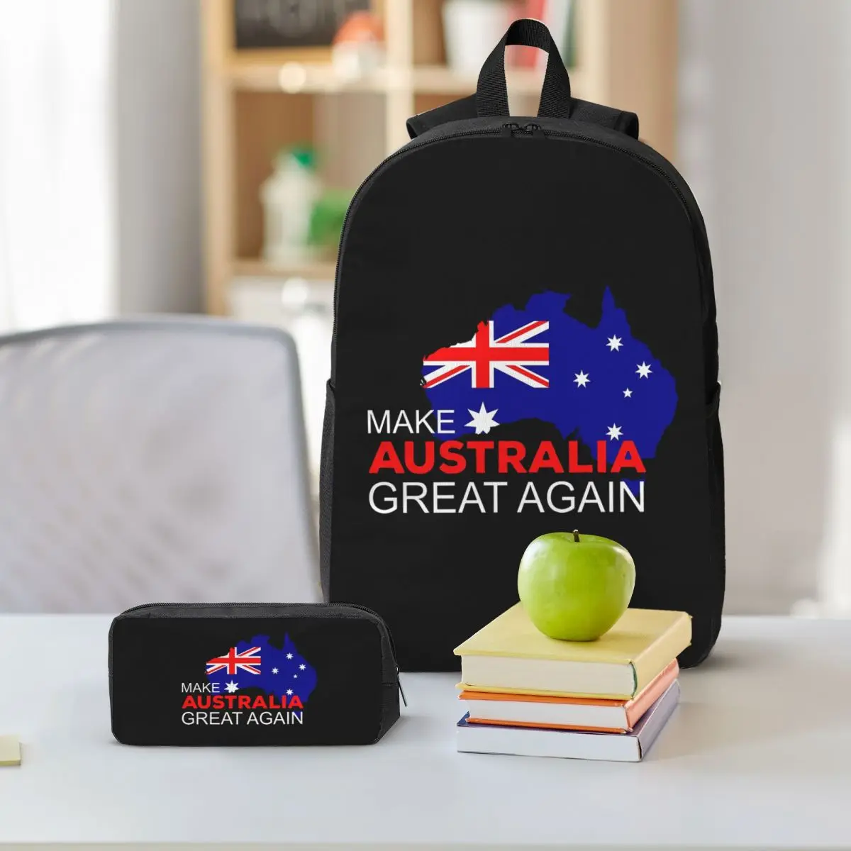 Make Australia Great Again Backpack Boys Girls BookBag School Bag Computer Shoulder Bags 3ps Insulated Lunch Bag Pencil Case