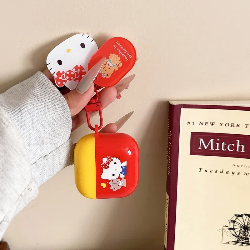 かわいいサンリオハローキティイヤホンケース Airpods 1 2 3 4 プロ 2 ワイヤレス Bluetooth ヘッドセット保護ソフトカバーとペンダント