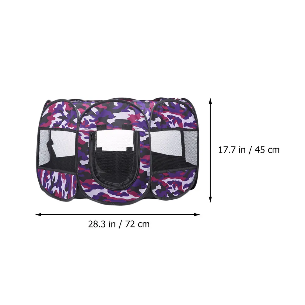 Tienda portátil para mascotas al aire libre, plegable, octogonal, púrpura, impermeable, duradera, suministros para mascotas, refugio para juegos al aire libre y interior