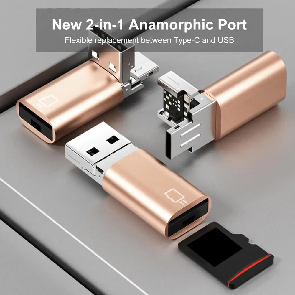 Usb-c Card Reader Universal Smart 2-in-1 Sd Tf Memory Card Reader High-speed Plug-and-play Compact Size No Driver Required