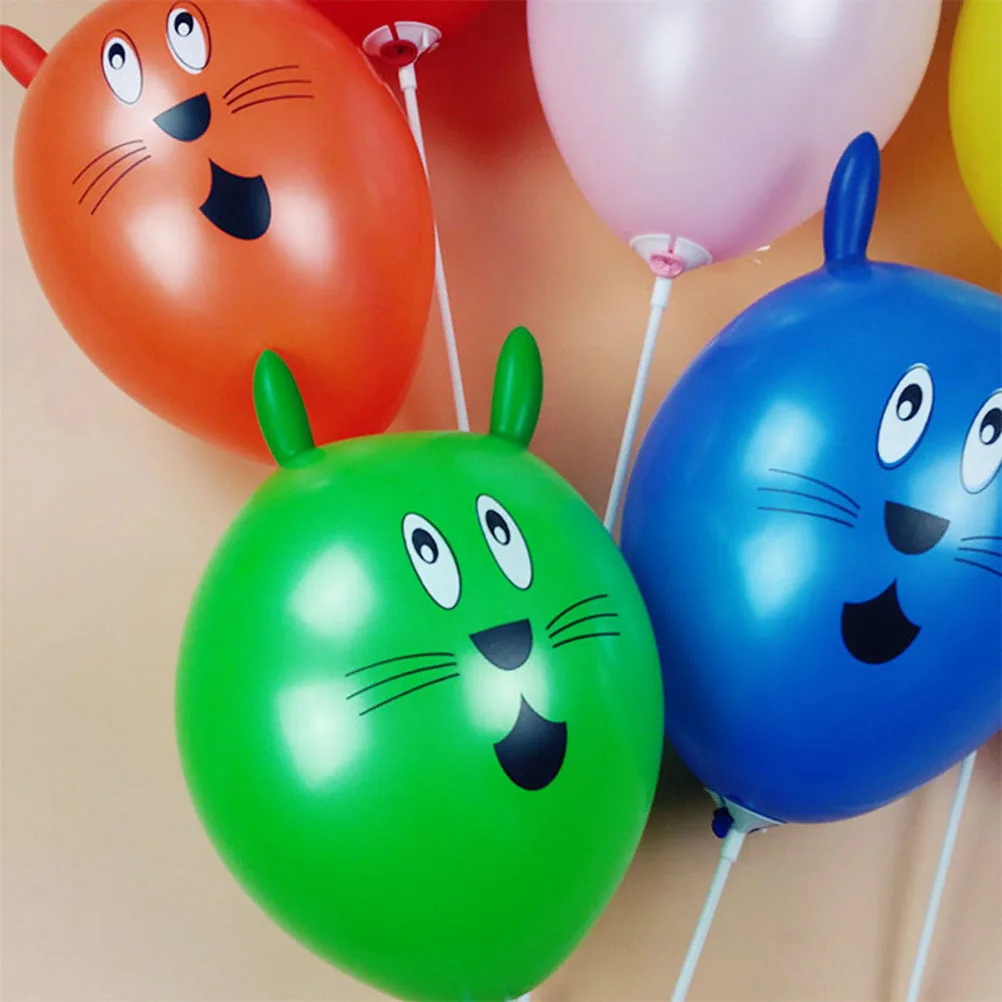 

25Pcs 12 Inches Cute Rabbit Balloon Mix Color Birthday Party Decoration Reusable Not Easy to Break Photo Props