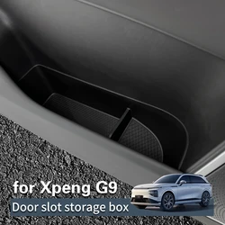 Caja de almacenamiento lateral para puerta Xpeng G9 2023 2024, organizador de manija de puerta delantera y trasera de TPE, accesorios para coche