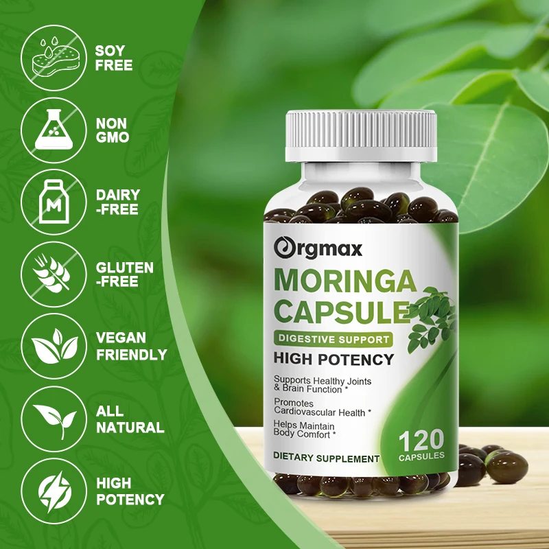 500mg Moringa seed Oil Capsule Multi-Vitamins & Amino acid Supplement Support Brain, Sleep, Immune Nutrition Dietary Supplement