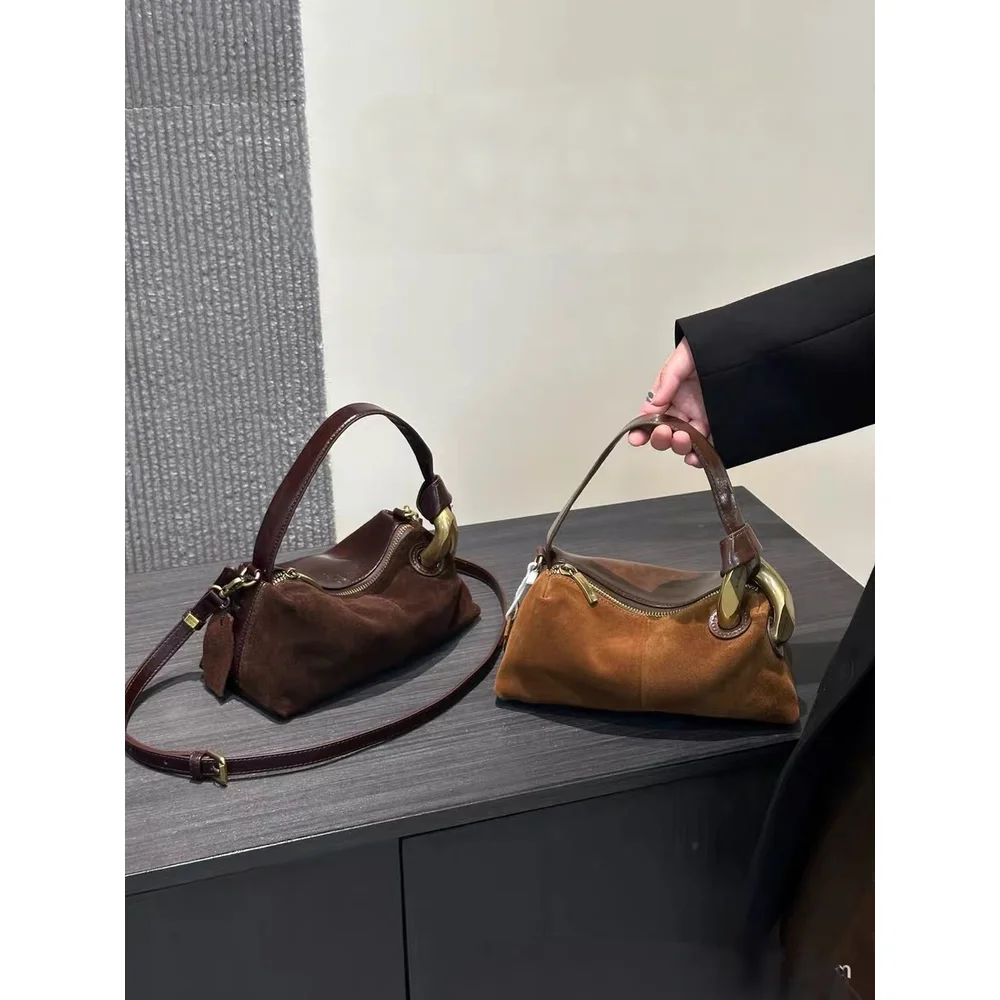

Matte Boston Pillow Bag, Women's High End Sense, Work Commuting Small Bag, Suede Velvet Crossbody Bag, Dumpling Bag
