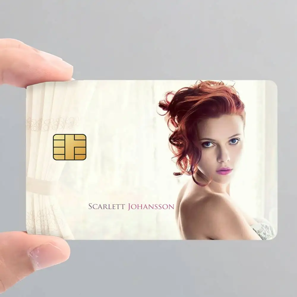 S-Scarlett J-Johansson Card Stickers for Bank Access Protective Waterproof Film Cover Sticker Surprise Gift