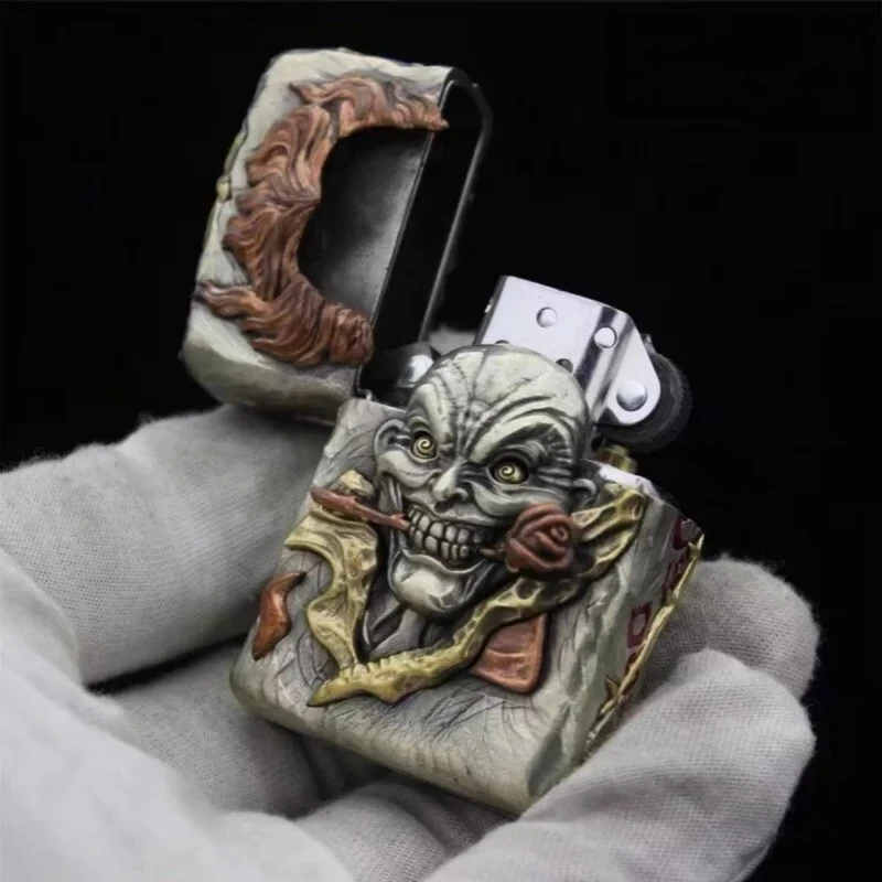 

new Organ Rose Fuel Lighter, Classic Windproof Grinding Wheel Lighter, Cigarette Accessories, Men's Gift