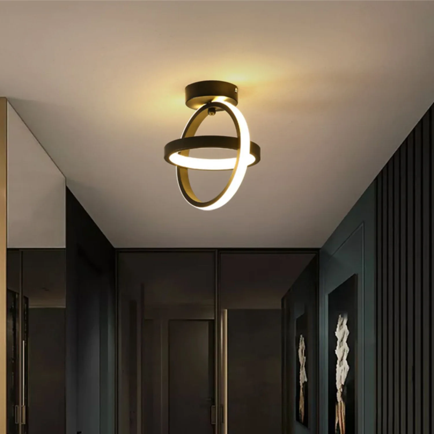 

Light Luxury, Simple Entrance Cloakroom Modern Ceiling Lamp Personalized and Practical Aisle Led Corridor Creative Lamps Black
