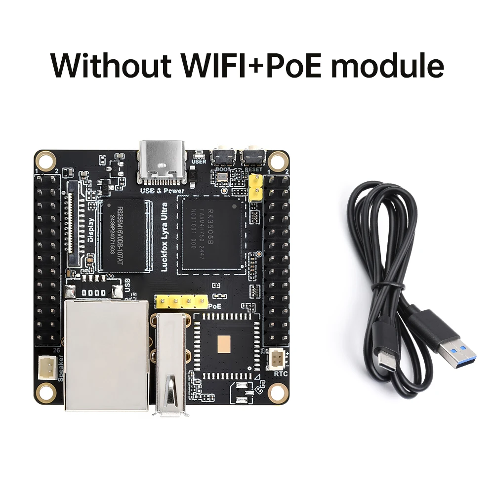 Luckfox Lyra Ultra/Luckfox Lyra Ultra W RK3506B لوحة تطوير مايكرو لينكس AI Board 8G eMMC Arm Cortex-A7 Arm Cortex-M0