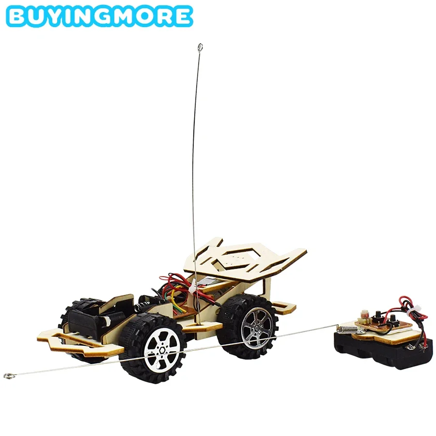 Remote Control Phantom Racing Model Kit Car Toy for Boys DIY Manual Assembly Wooden Model Electric Robotics Educational Kits Car