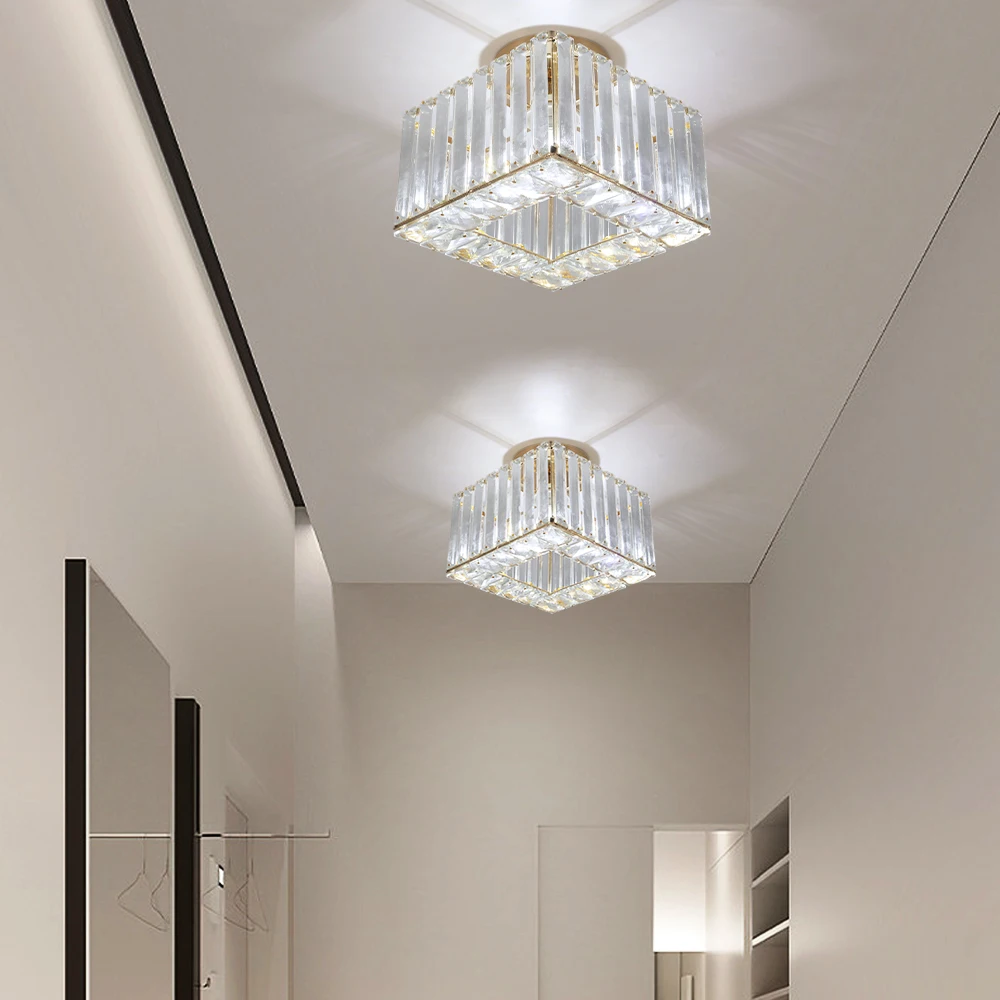 Led Pendant Light Modern Crystal Chandelier Kitchen Island Ceiling Lamp Dining Table Lustre Aisle Home Decor Corridor Fixture