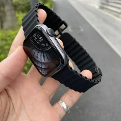 Apple Watch用磁気バックルストラップ,シリコンブレスレット,ウルトラ2, 49mm, 44mm, 45mm, 40mm, 41mm, 42mm, 38mm,iwatchシリーズ7 6、3 se、8、9