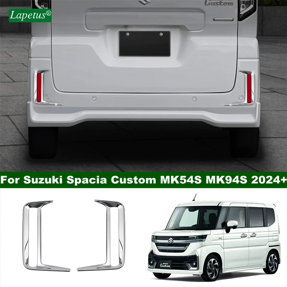 

Rear Bumper Fog Lights Lamps Decoration Frame Cover Trim For Suzuki Spacia Custom MK54S MK94S 2024 2025 Car Exterior Accessories