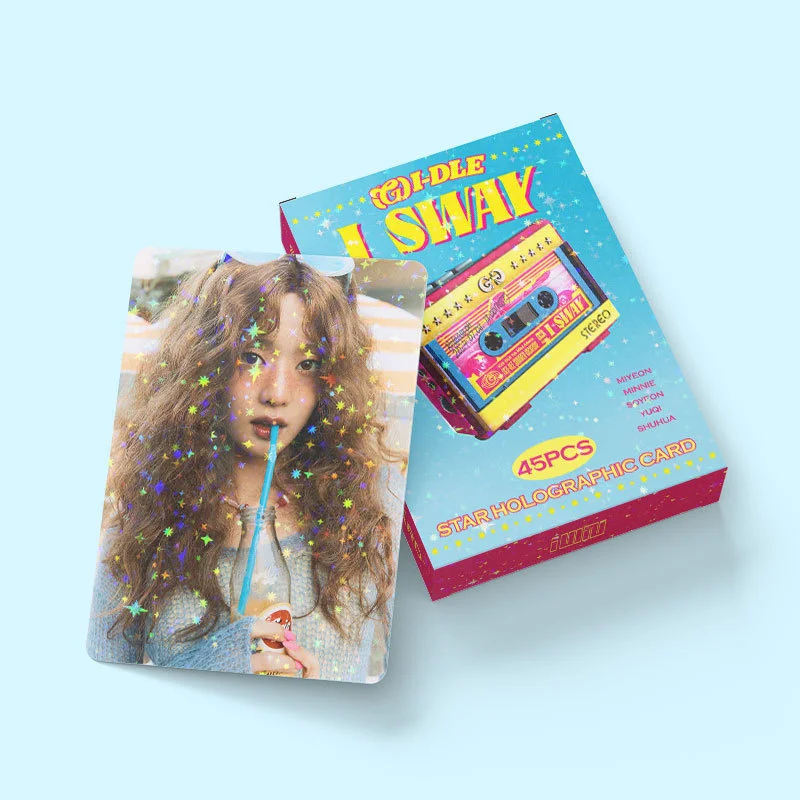 45pcs/set(G) I-DLE Album LOMO Card Laser Card I SWAY Photo Card Glitter Card Yuqi Shuhua Minnie Postcard GDILE Hologram Card