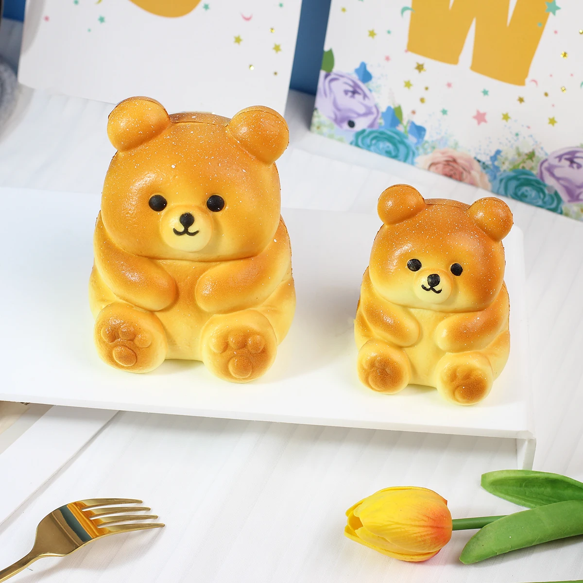 Cute Cartoon Bear Shaped Slow Rising Squishy Toy Soft Pinch Stress Relief Ornament Shop Window Shooting Display Prop