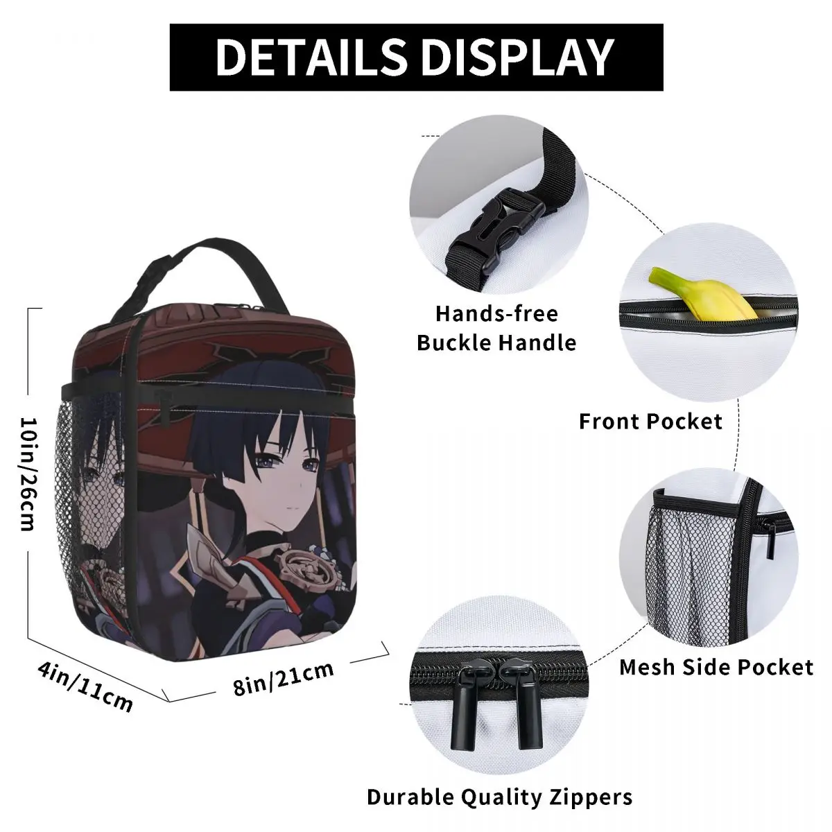 Diluc Genshin Impact Anime (16) Insulated Lunch Bag for Women Office Cooler Thermal Food Box Tote Portable Lunch Boxes Container