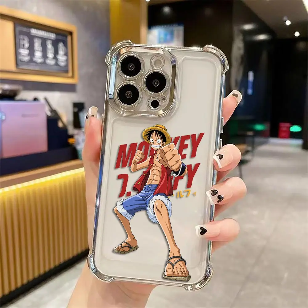 Gear 5 Luffy One P-Piece Cover Clear Plating Phone Case For iphone Apple 17 17E AIR 16E 16 15 14 13 12 11 Pro Plus XR Max Funda view 2