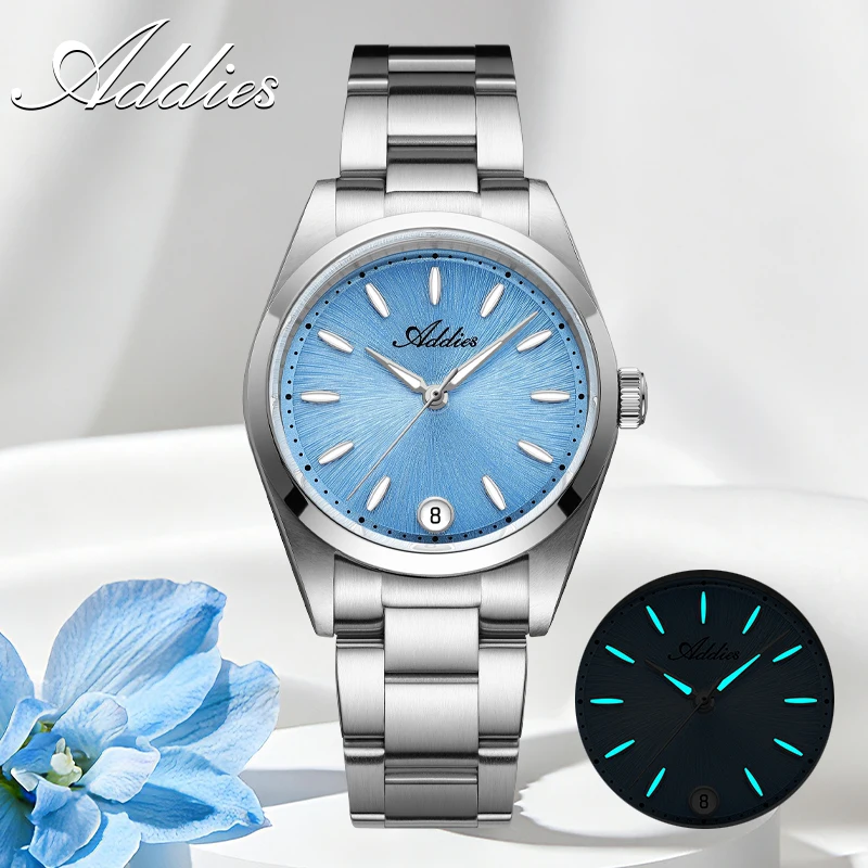 

ADDIES Date Display Japan 2035 Women's Quartz Wristwatch Sapphire Glass Stainless Steel Watch Super Luminous Waterproof Watches