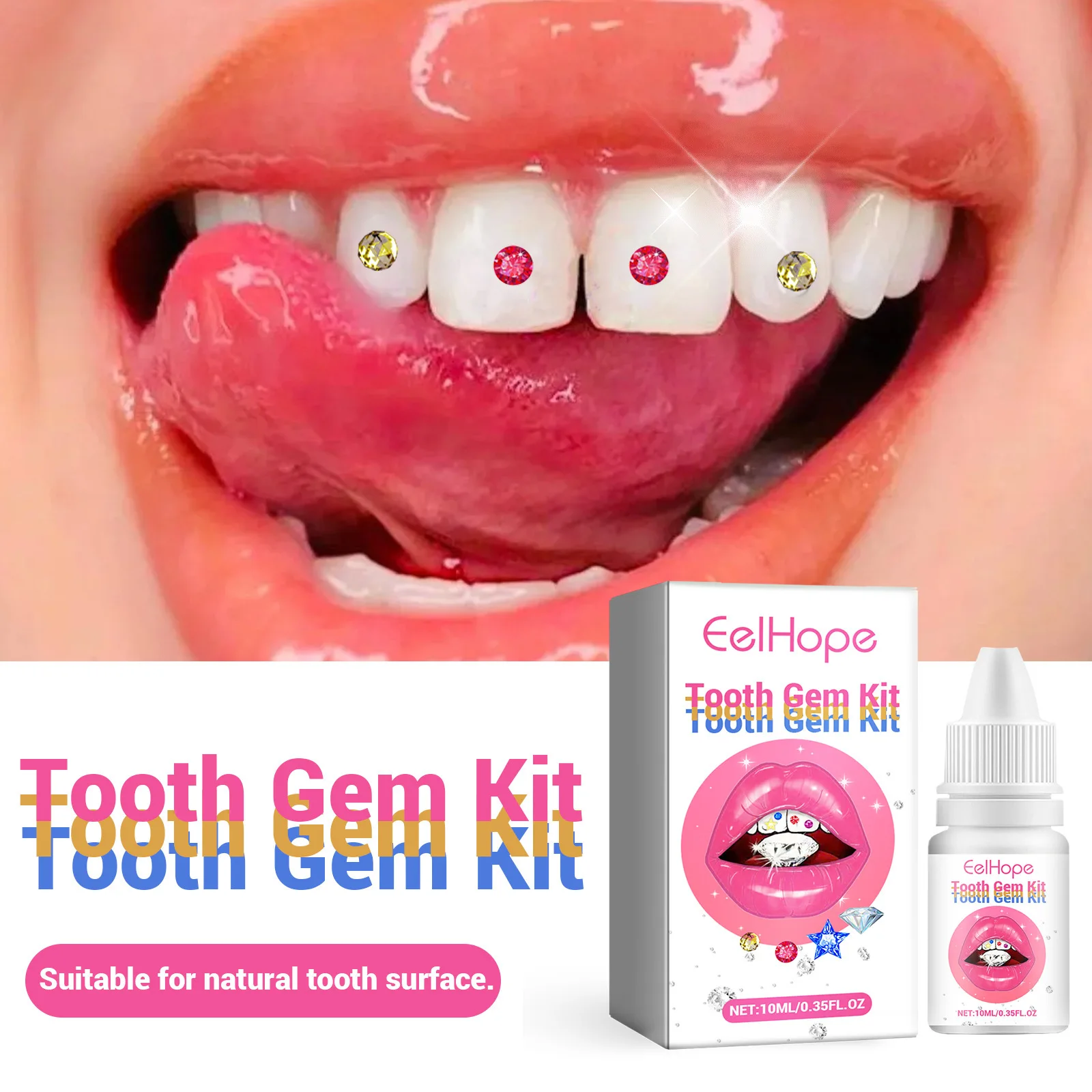 Eelhope Kit de gemas de dientes DIY, joyería de taladro dental de estilo hip-hop de Europa y Estados Unidos, juego de taladro dental DIY