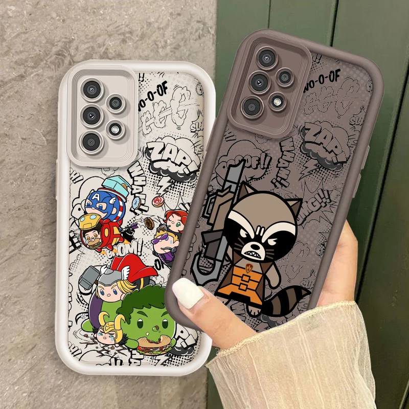 Cute Marvel Collection Cartoon For Samsung A73 A71 A54 A53 A52 A51 A33 A32 A21S A14 A13 A12 A03 A04 A05 5G Eye Ladder TPU