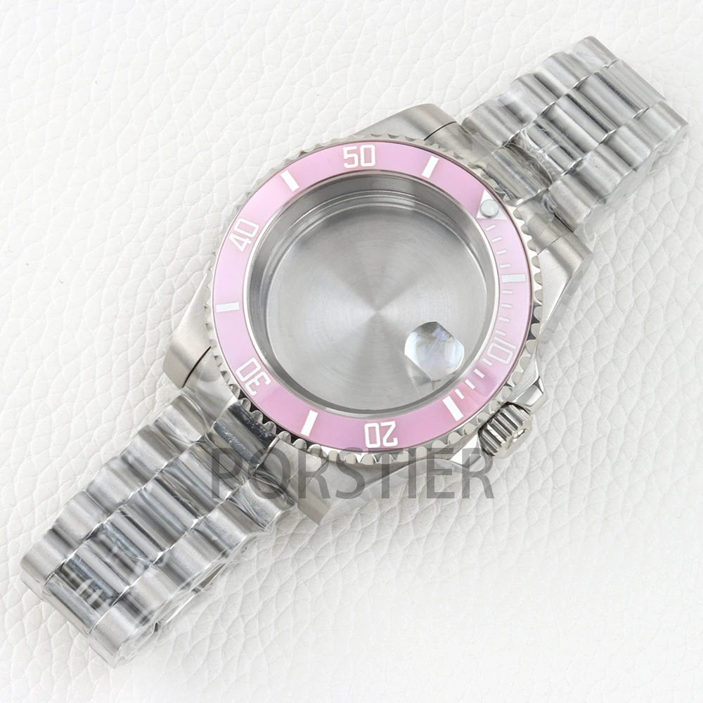 Obudowa zegarka NH35 40mm stal nierdzewna szkło szafirowe do mechanizmu Sub NH34 NH35 NH36 NH38 bransoleta Presidential wodoszczelność 100m