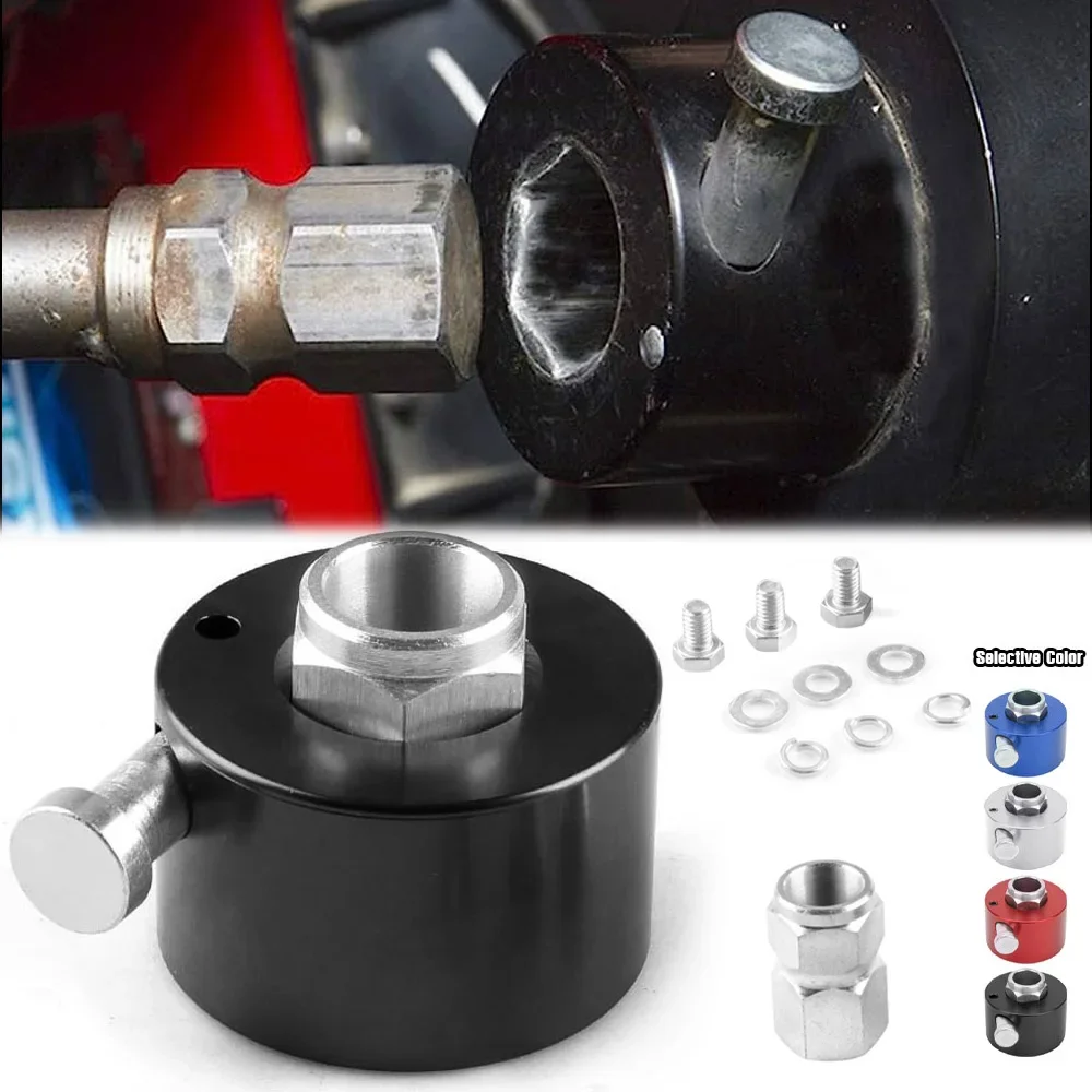 

Универсальный автомобильный быстроразъемный адаптер для рулевого колеса с кнопкой, размер вала 3/4 дюйма, алюминиевая быстроразъемная втулка