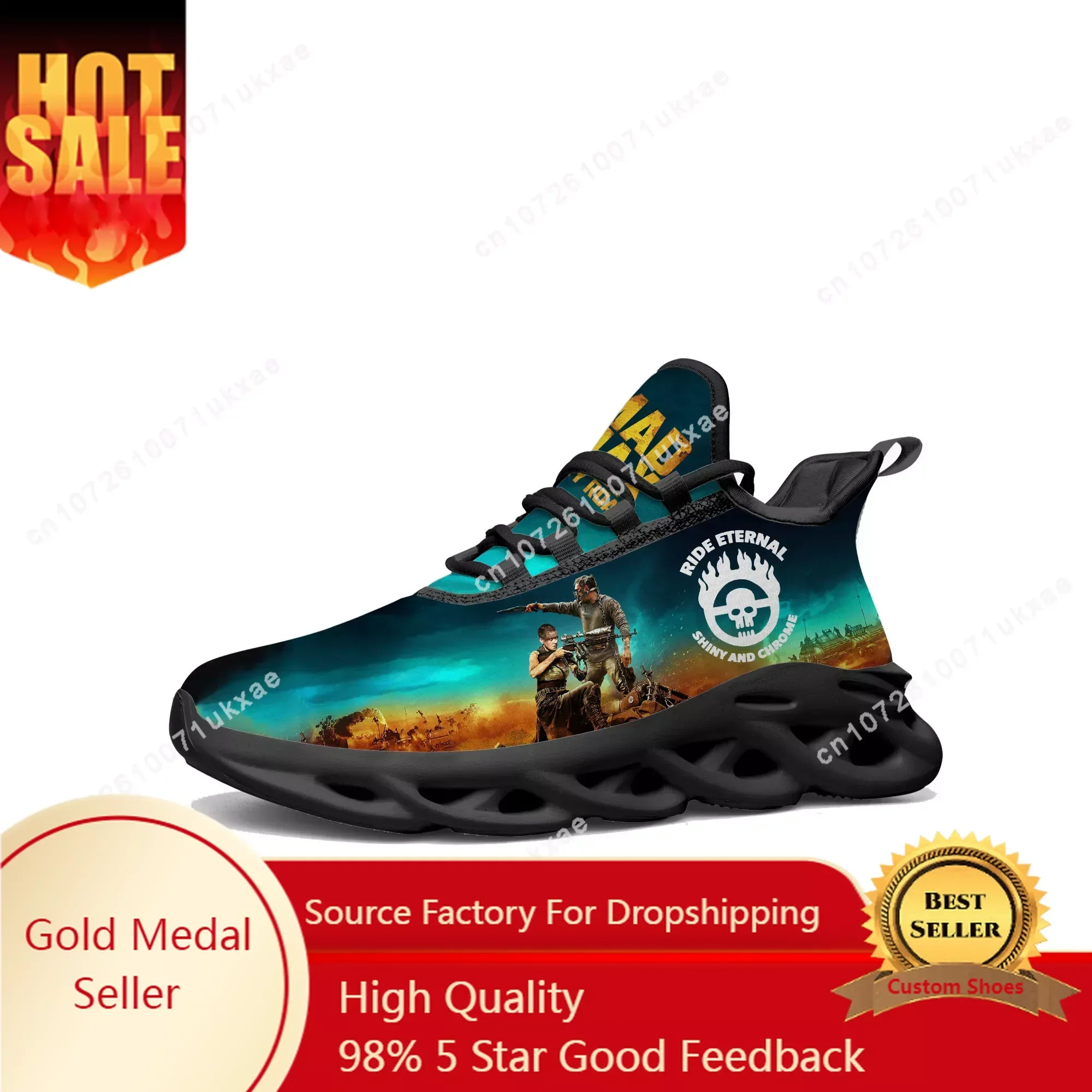 Mad Max Fury Road Flats Sneakers Mens Womens Sports Shoes High Quality Tom Hardy Sneaker Lace Up Mesh Footwear custom made Shoe