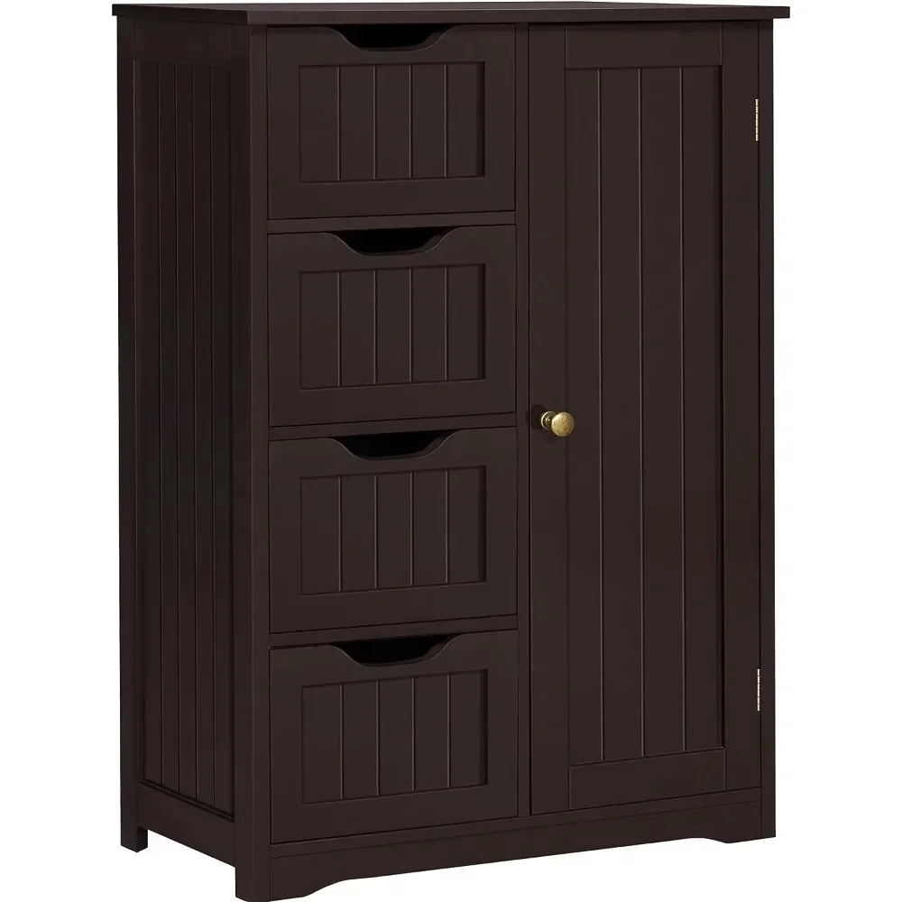 Bathroom Floor Cabinet with  and Single Door Cabinet, Freestanding Storage Cabinet for Living Room Kitchen Hallway