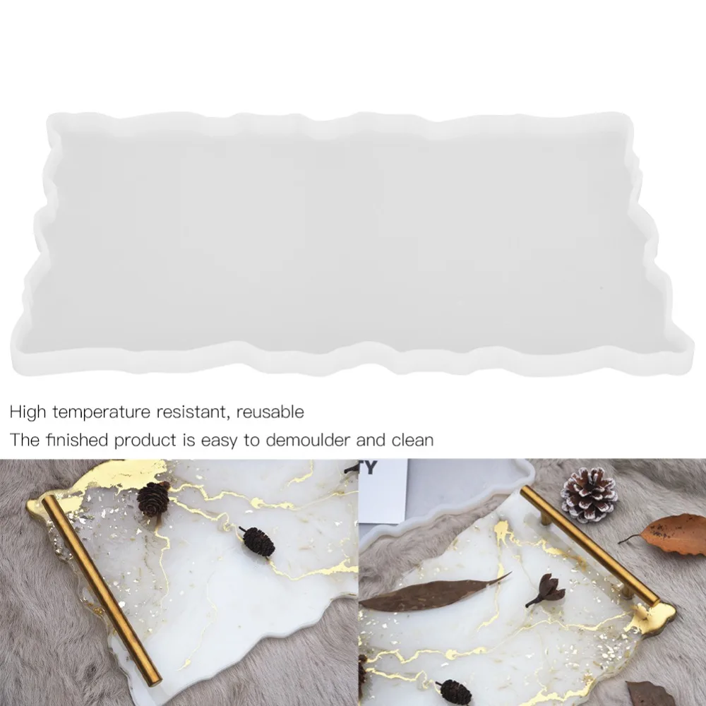 

Форма для литья из смолы, мягкая силиконовая форма, белая силиконовая форма для чайного подноса 11,8 x 7,5 дюймов, форма для подноса своими руками, для изготовления ювелирных изделий и тарелок