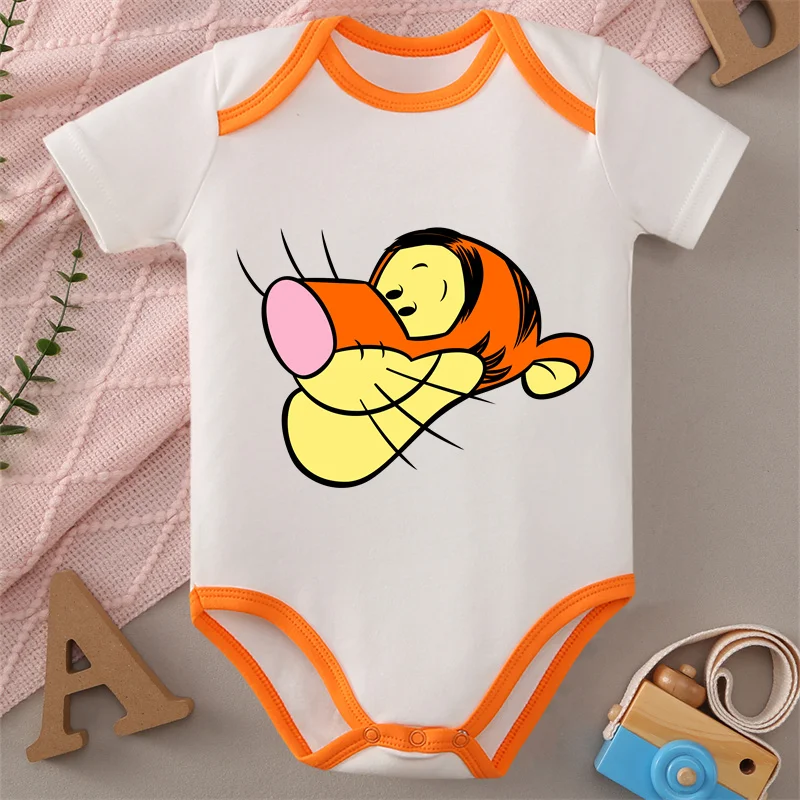 

100% Cotton MINISO Cloths Winnie the Pooh Print Soft Baby Jumpsuit Honey Baby Onesie Bodysuit for 0 To 12 Months Newborn