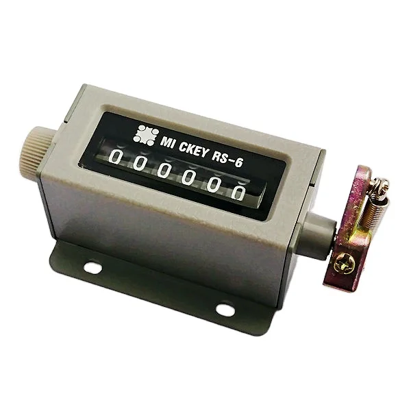 6 Units Rotary Industrial Mechanical Counter RS-6 Plastic Zinc ABS Iron 6-Digit Counting Tracker