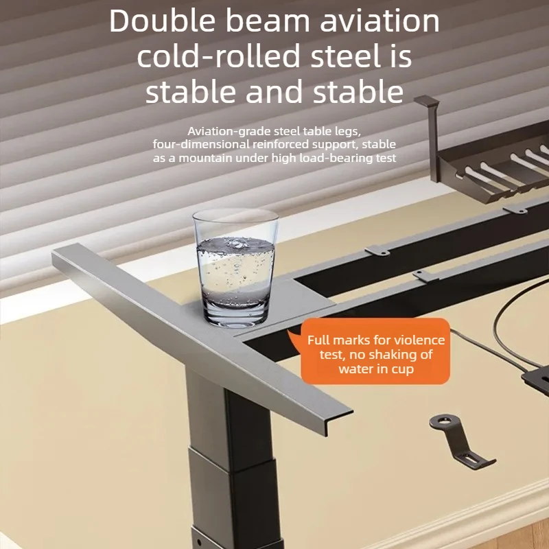 Electric Height Adjustable Desk Frame Dual Motor 3-Stage Standing Desk Frame with Memory Control 62-127cm