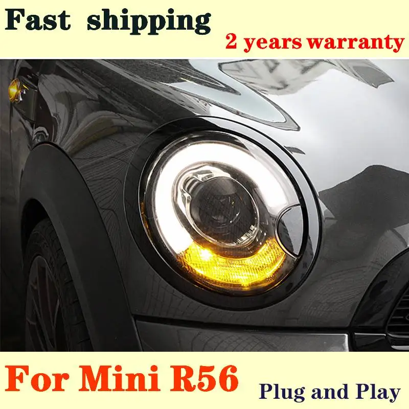 Car Accessories For BMW Mini Cooper Clubman Headlights 2007-2013 R55 R56 R57 LED Front Head Lamp For original Car With HID