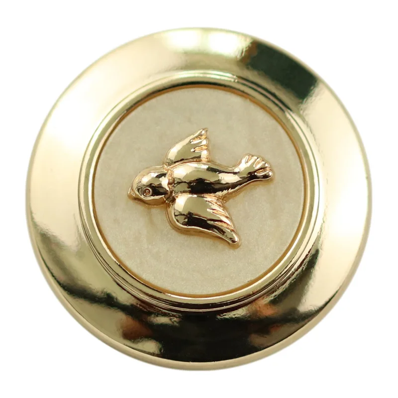 

5 шт., красивые золотые пуговицы-ласточки, 18/2,5/25 мм, высококачественные металлические пуговицы, пуговицы для женской одежды