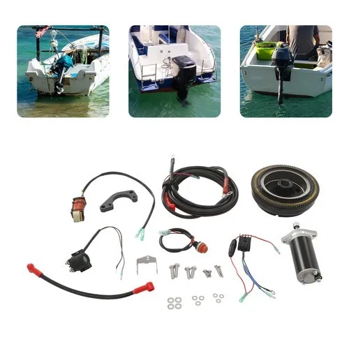 

Outboard Engine Electric Starter Conversion Kit for 2 Stroke 15HP 18HP Engines Easy Installation