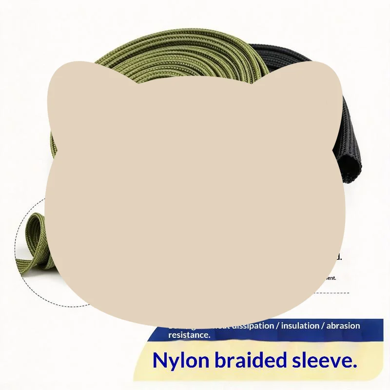 6mm-50mm Tight Nylon Braided Cable Sleeve High Density Insulated Gland Protection Expandable Wire Wrap For Cable Management