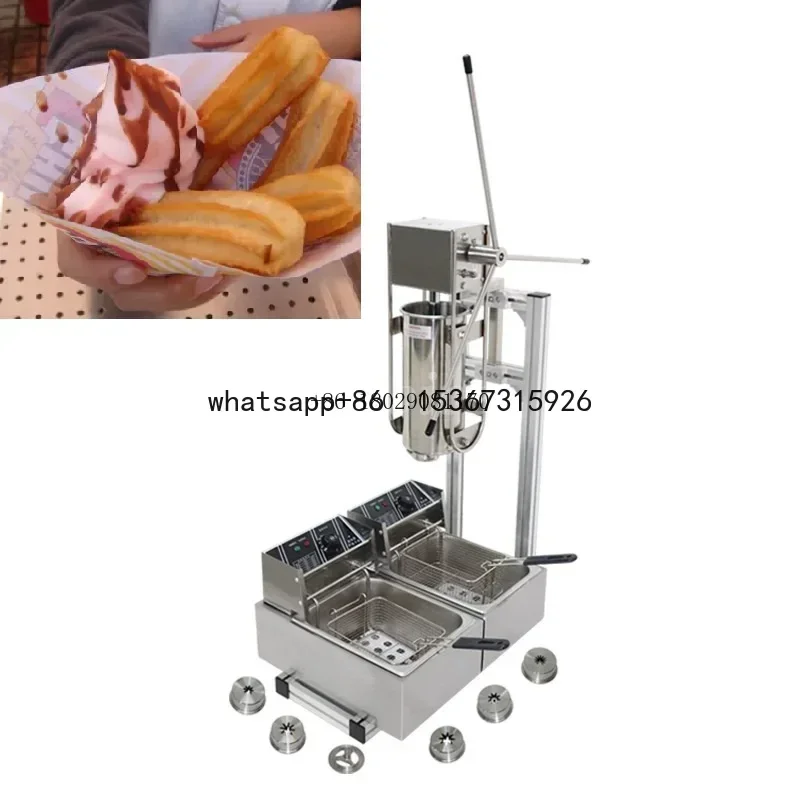 Chine 5L Dough Barrel Churro Maker Spanish Churros Making Machine Popular Snack Food Machine ommercial Manual Churros Mac