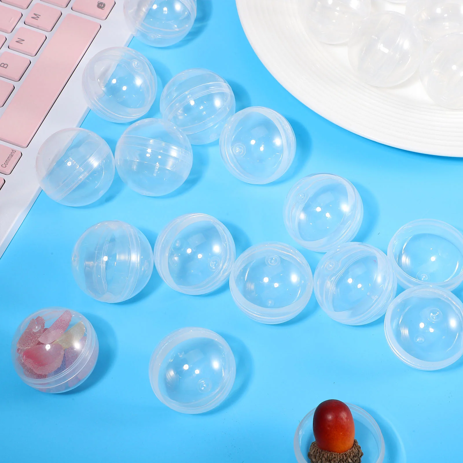 120 Stuks Kleurrijke Transparante Ronde Capsules Hervulbare Plastic