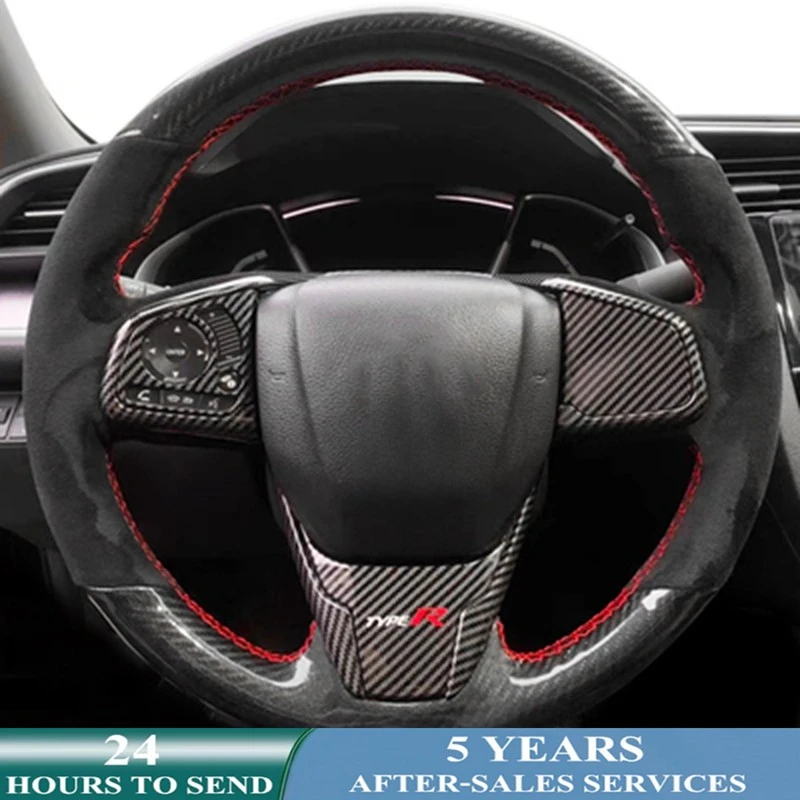 

Customized Car Steering Wheel Cover Suede Car Accessories For Honda Civic 10 2016-2021 CR-V CRV 2017-2021 Clarity 2018-2021