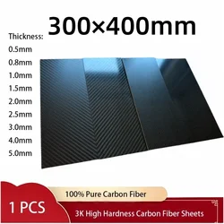 300x400mm Full 3K Carbon Fiber Plate Sheet High Strength Carbon Board Panel Thickness 0.5mm 1.0mm 1.5mm 2mm 2.5mm 3mm 4mm 5mm