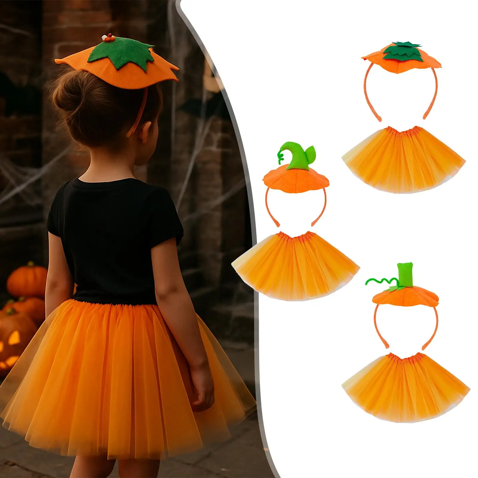 

Повязка на голову с тыквой на Хэллоуин и юбкой-пачкой, головной убор для праздника, карнавала, косплея