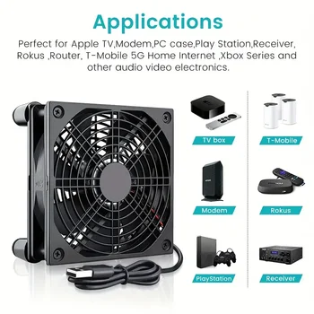 CX FUTRUE USB 인터페이스 냉각 선풍기, 5V, 120mm ABS, 노트북, 컴퓨터, 휴대폰, 라우터 사용 가능, 1400 의 속도