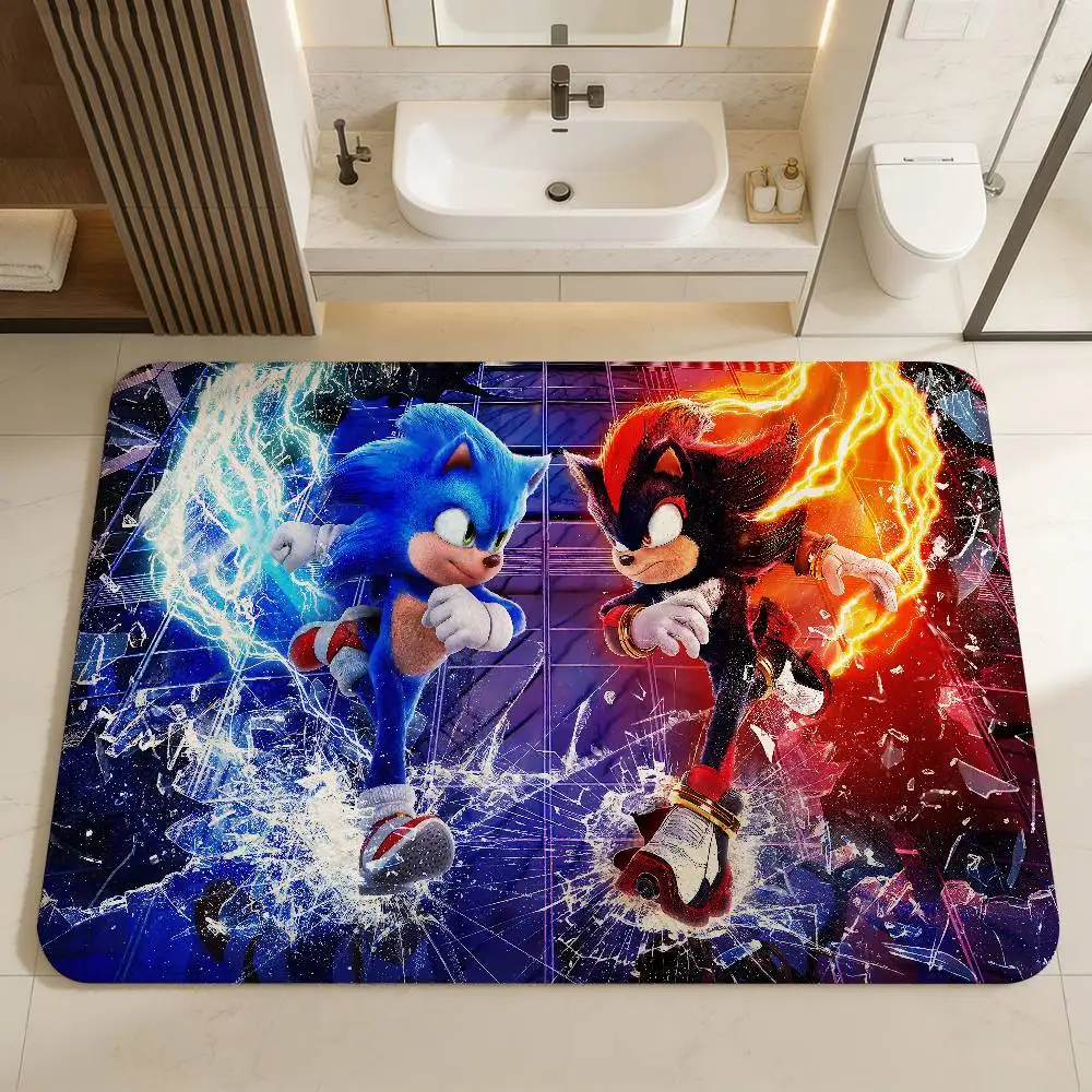 Cartoon S-Sonics Entrance Door Mat Nordic Style Bedroom Living Room Doormat Home Balcony Anti-Slip Modern Home Decor