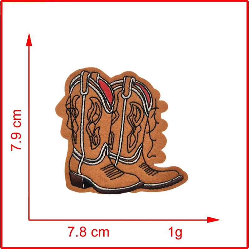 10pcs Cowboy Cowgirl Boot Ironing Patch Clothing Jacket Hat Accessories Embroidered Embroidery Stick on Sticker Phone Decoration