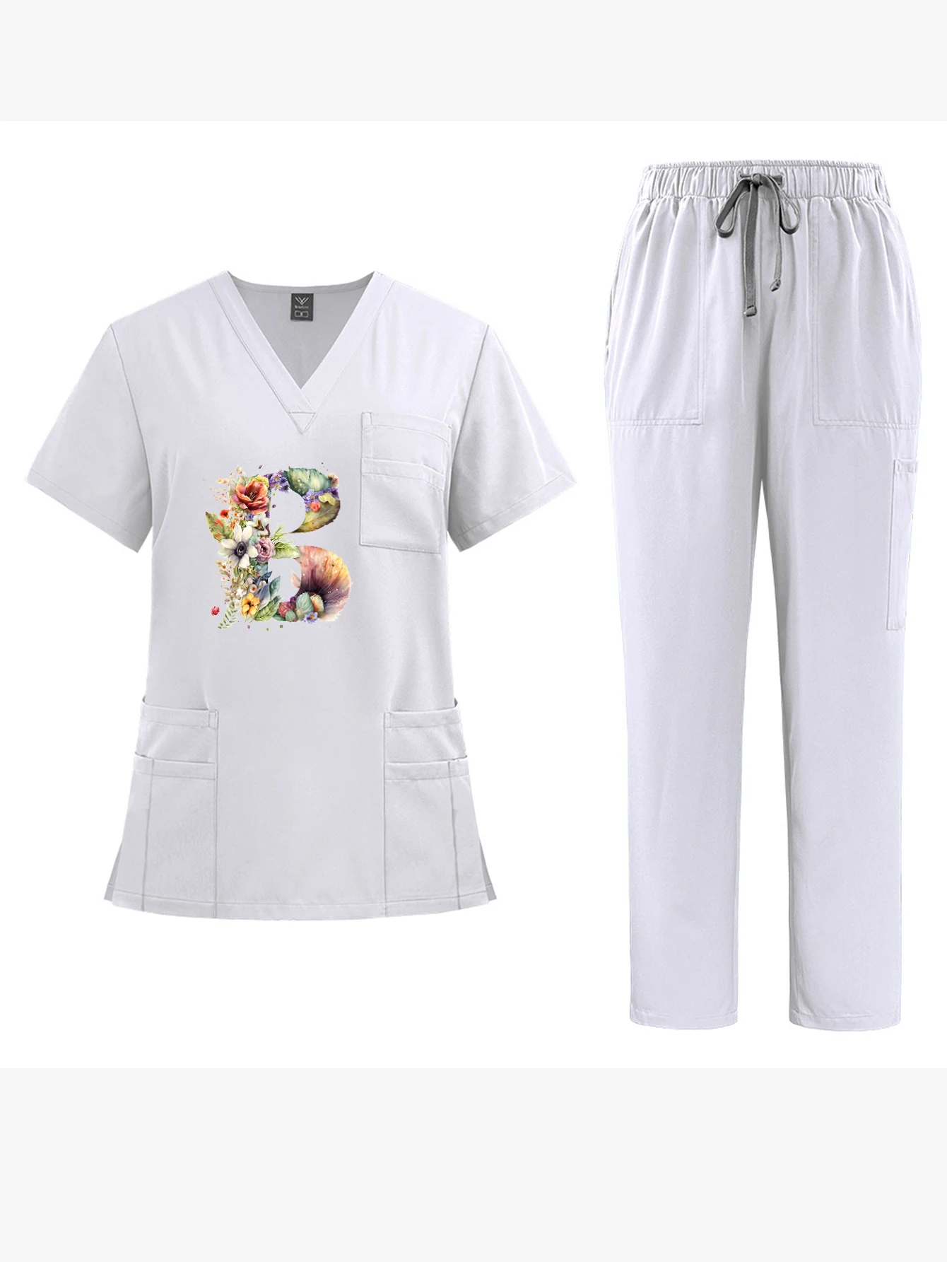 브이넥 반팔 작업복 세트 유니섹스 산업용 작업복 내구성 작업복