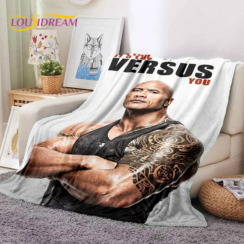3D The Rock Dwayne Johnson Actor Soft Flannel Blanket for Beds Bedroom Sofa Picnic,Throw Blanket for Cover Outdoors Leisure Gift