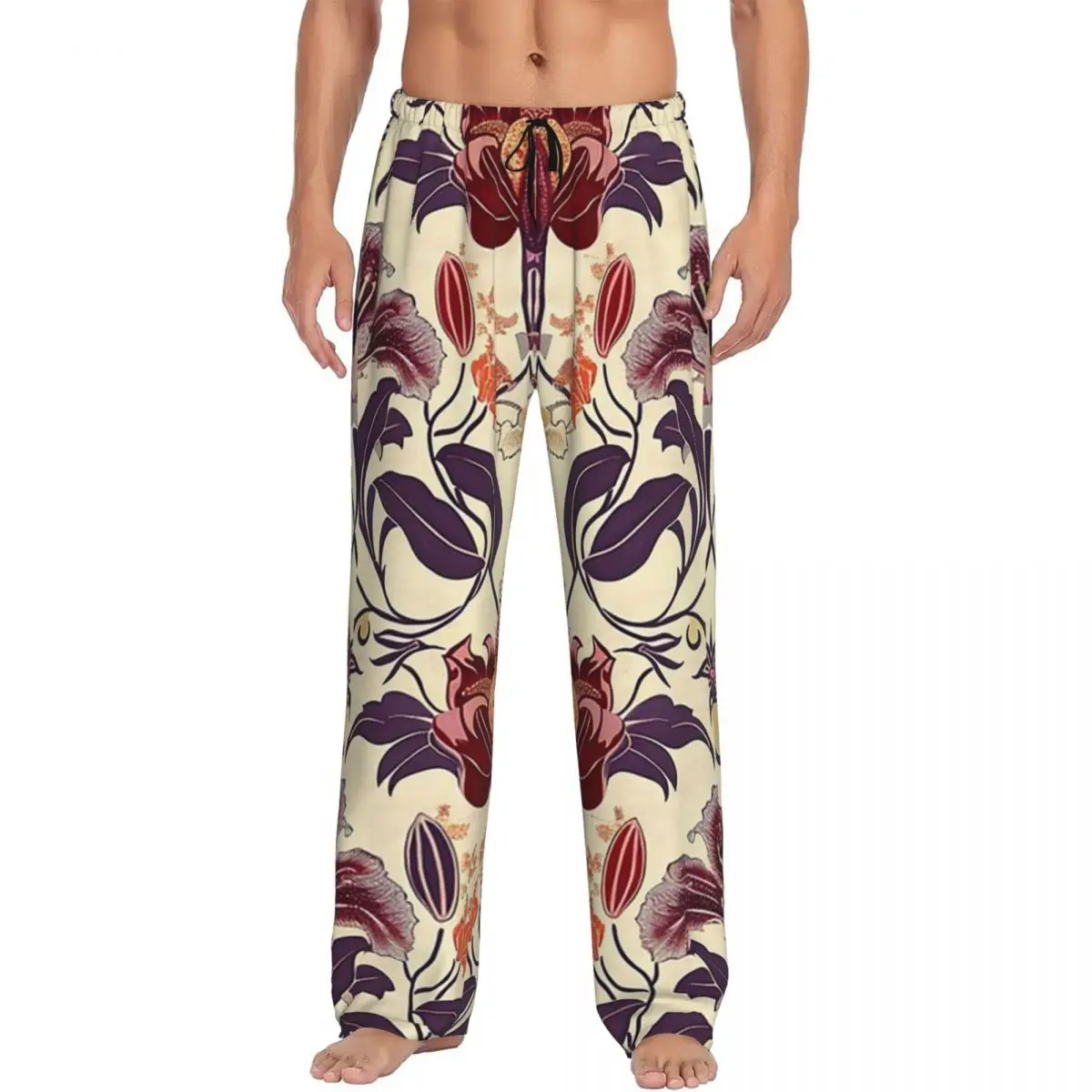 Custom William Morris Bullerswood Pajama Pants Men Sleepwear Sleep Lounge Bottoms with Pockets