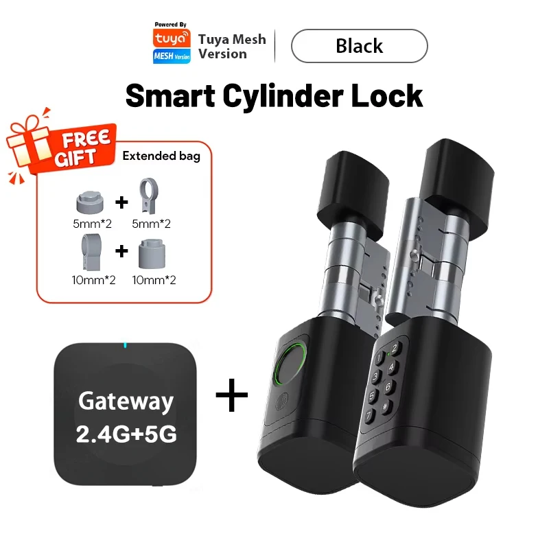 V1 Pro+ Version Einstellbare TUYA APP Smart Leben Fingerabdruck Passwort Digitale RFID Karte Zylinder Smart Türschloss für Zuhause