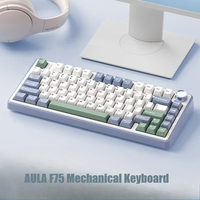 AULA F75 Mechanical Keyboard Bluetooth Wired RGB PBT 75% /2.4G WirelessLayout OEM Profile Gasket Customized Pc Gaming Keyboard