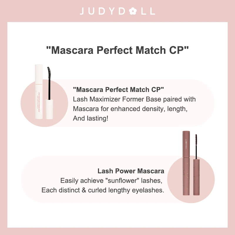 Judydoll Longtening Lash Primer, ติดทนนาน & Smudge-Proof, Curling & Volumizing, มาสคาร่า, กันน้ํา